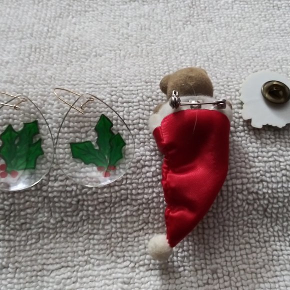 **SALE, SALE** Christmas Set - Lapel Pins & Earrings - Picture 8 of 9